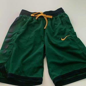 Nike Elite Green, Black, and Yellow Medium Mens Basketball Shorts